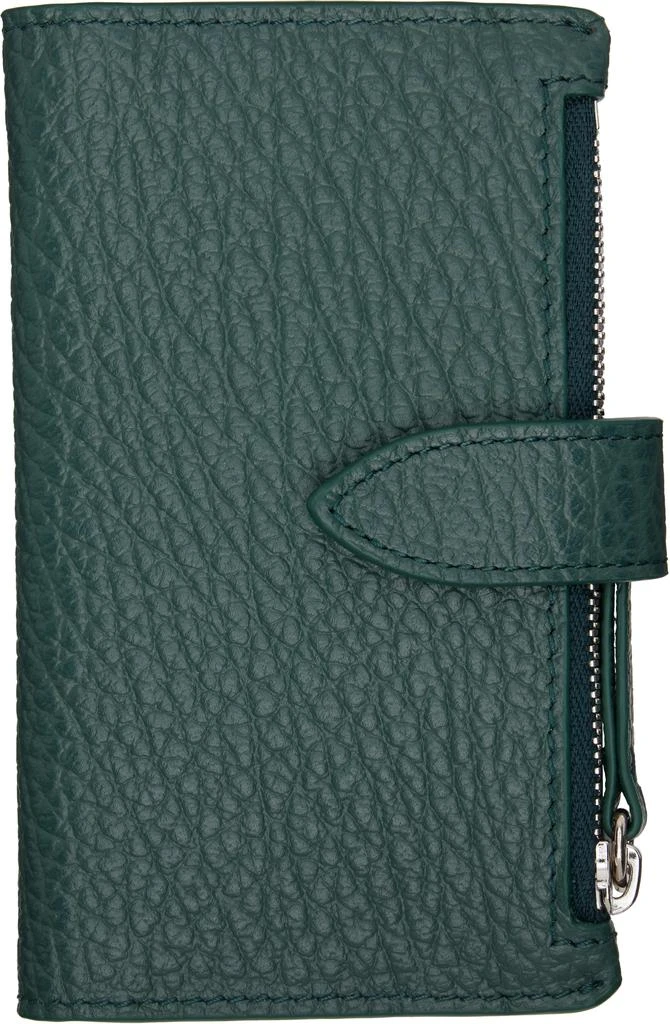 MAISON MARGIELA Green Four Stitches Zip Card Holder