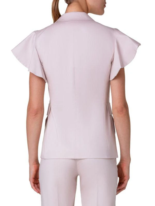 Akris Double-Breasted Flutter Sleeve Blazer 2
