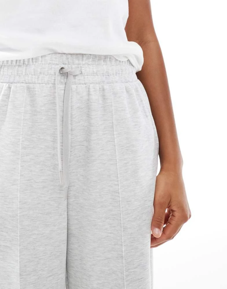 Bershka Bershka tie waist wide leg joggers in grey vigo 5