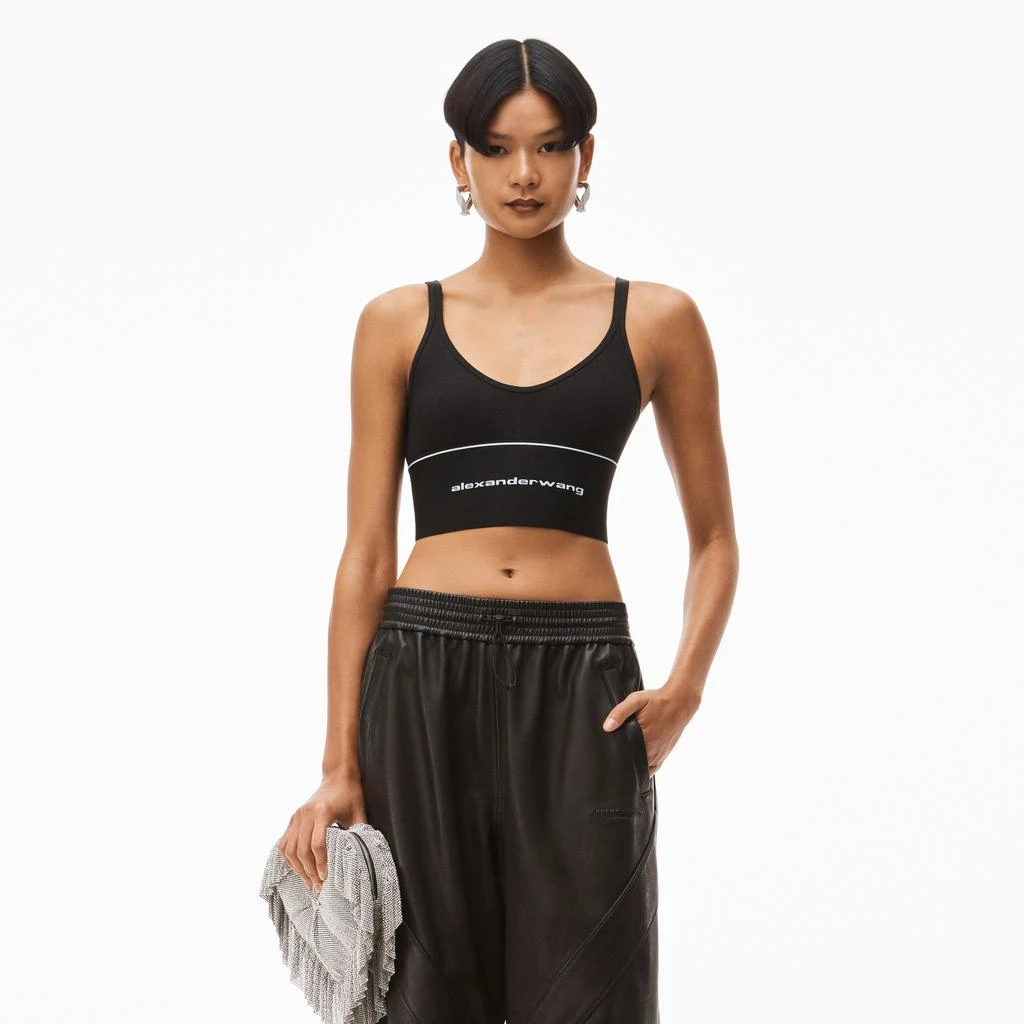 Alexander Wang LOGO ELASTIC BRA IN RIBBED JERSEY 5