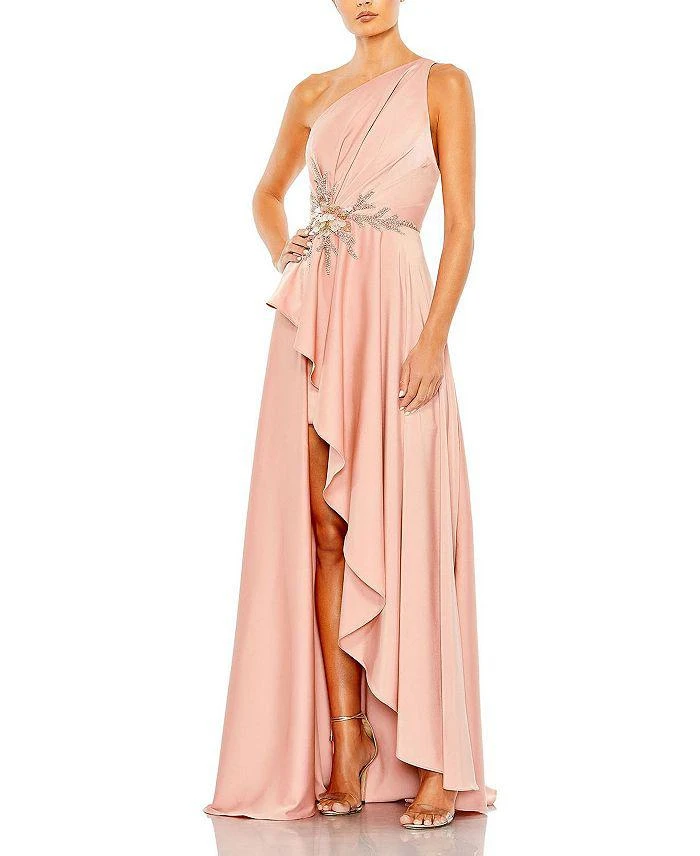 Mac Duggal Embellished One Shoulder Asymmetrical Gown 1