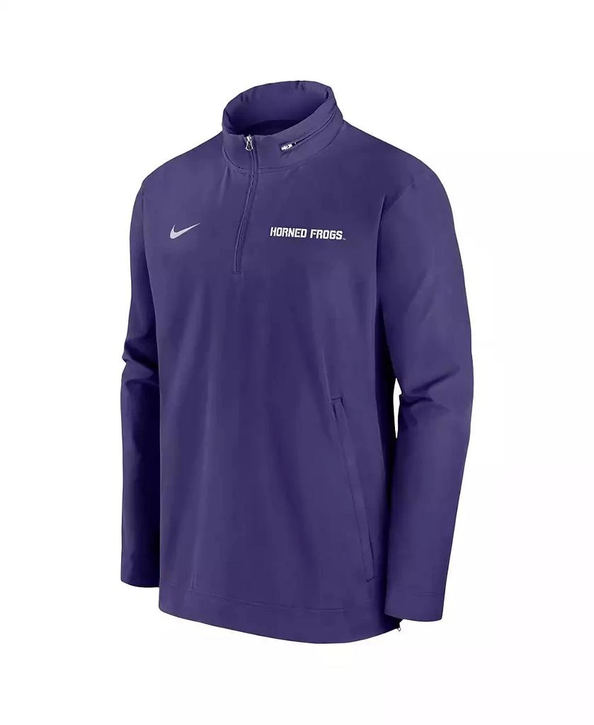 NIKE Men's Purple TCU Horned Frogs 2024 Sideline Coach Quarter-Zip Hoodie Jacket 2