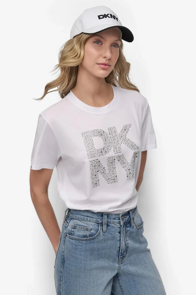 DKNY EMBELLISHED LOGO TEE 1