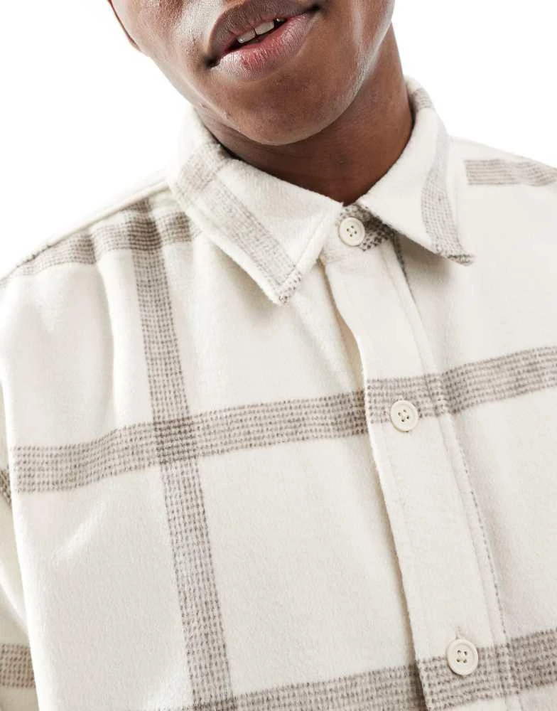 Pull&Bear Pull&Bear flannel check shirt in white 3