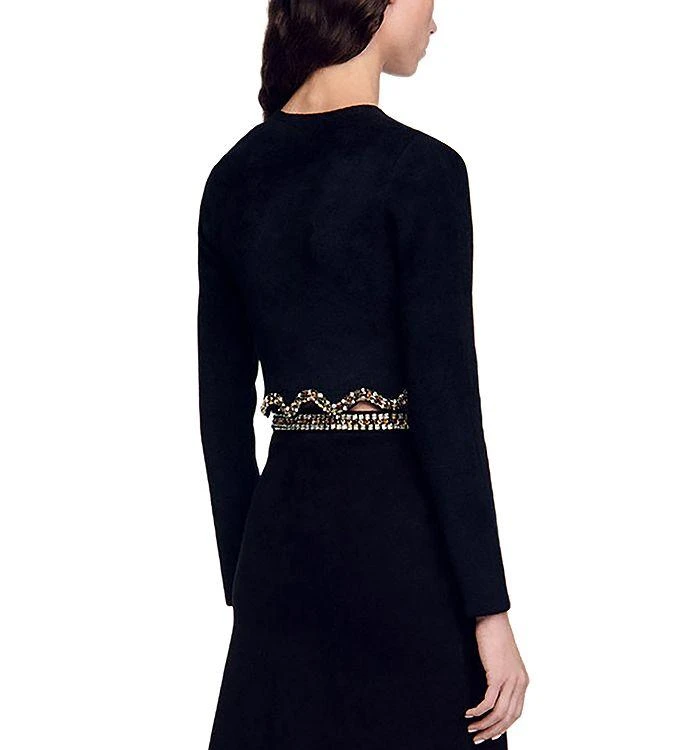 Sandro Jendal Embellished Scalloped Crop Cardigan 3