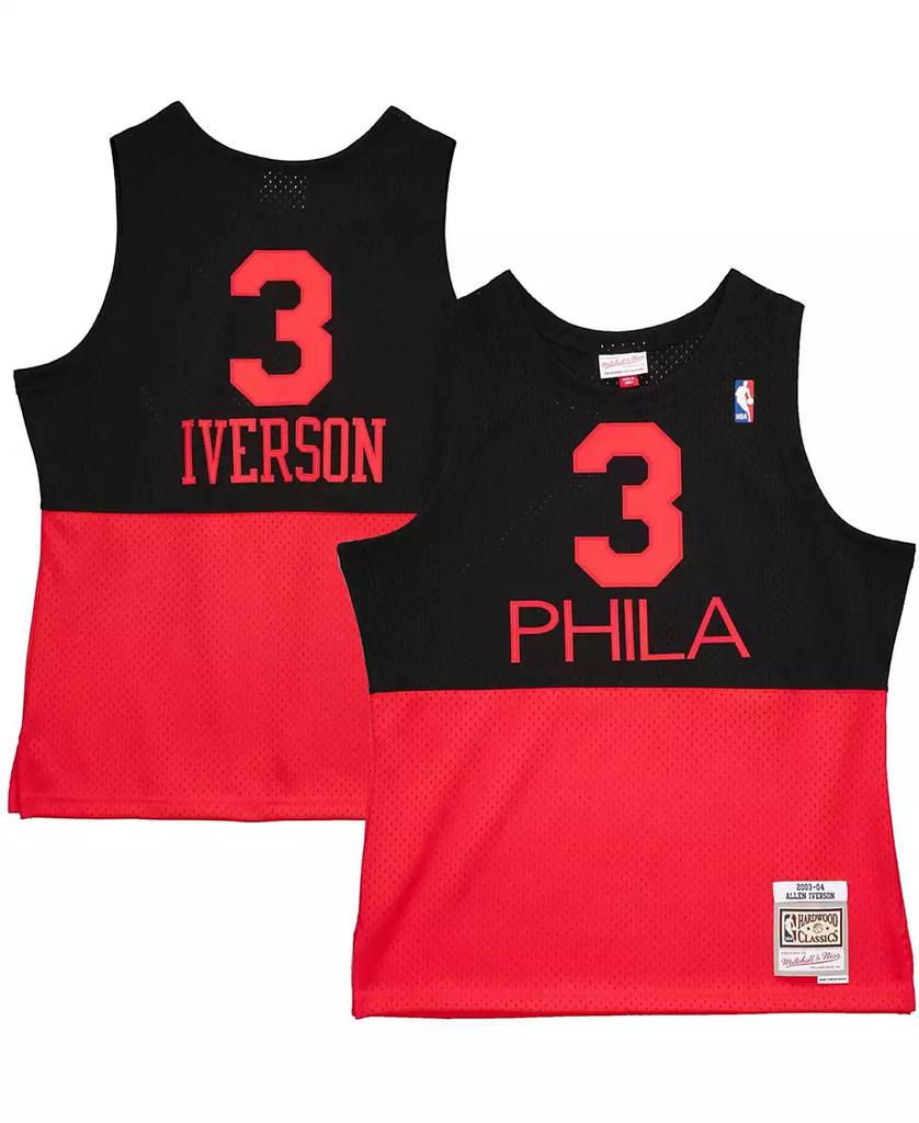 Mitchell and Ness Men's Allen Iverson Black Philadelphia 76Ers 2003-2004 Hardwood Classics Reload 2.0 Swingman Jersey