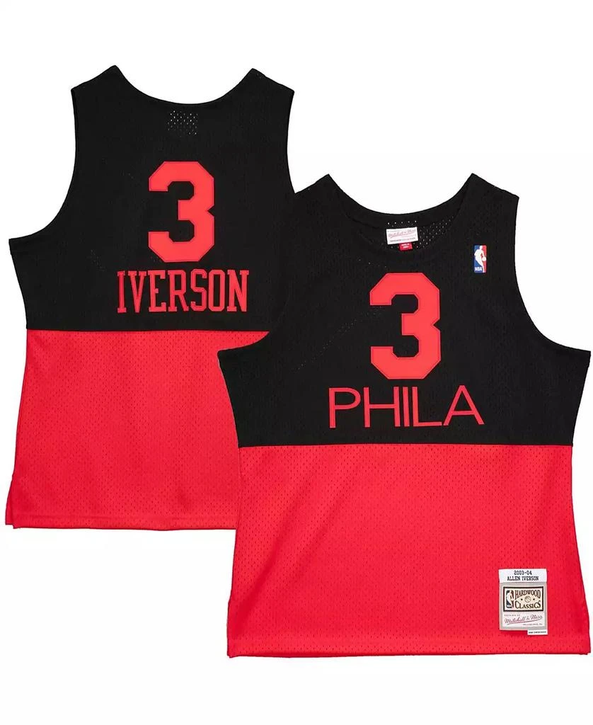 Mitchell and Ness Men's Allen Iverson Black Philadelphia 76Ers 2003-2004 Hardwood Classics Reload 2.0 Swingman Jersey 1