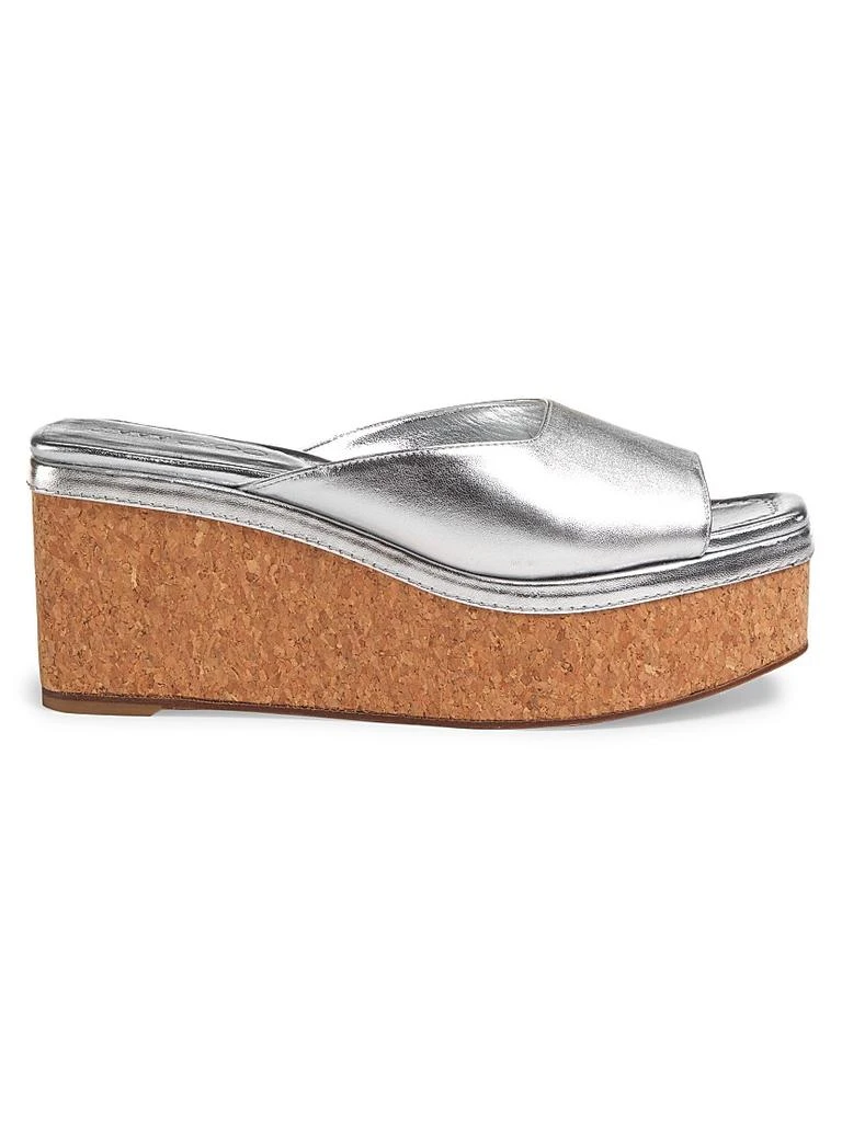 Jimmy Choo Seon 70MM Metallic Leather Wedge Sandals 1