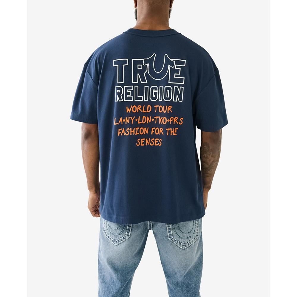 True Religion Men's Short Sleeve Relaxed World Tour T-shirts