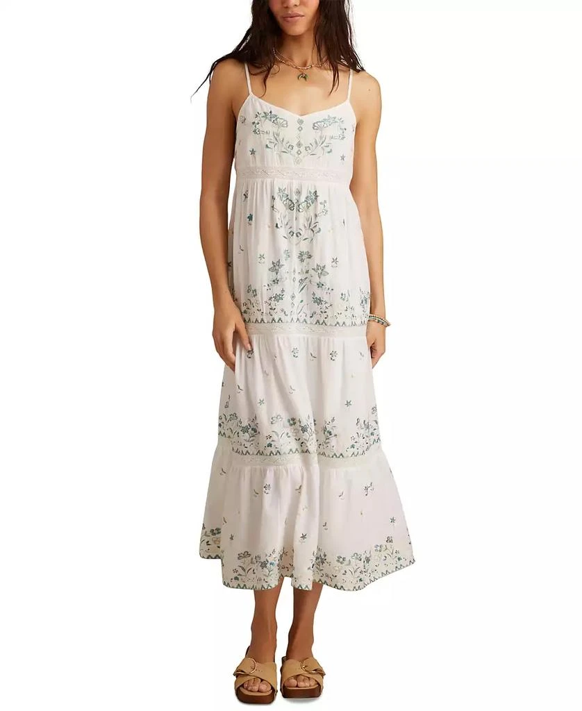 Lucky Brand Women's Embroidered Floral Sleeveless Maxi Dress 1
