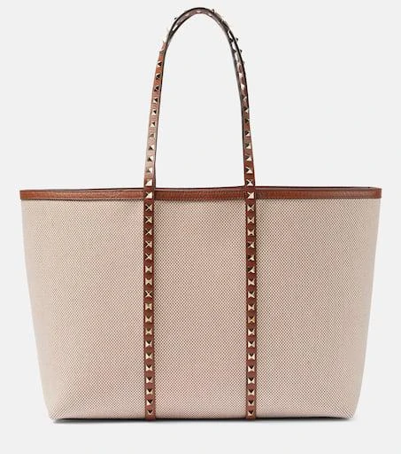 Valentino Rockstud Large canvas tote bag 1
