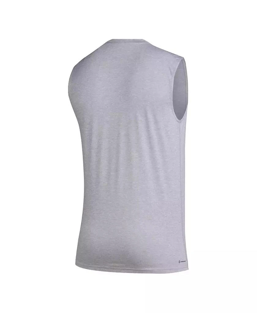 Adidas Men's Heather Gray Nebraska Huskers Sideline AEROREADY Pregame Tank Top 4