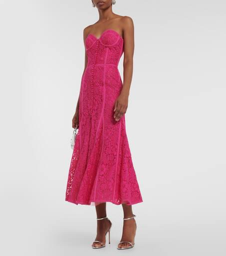 Costarellos Elodie lace bustier maxi dress