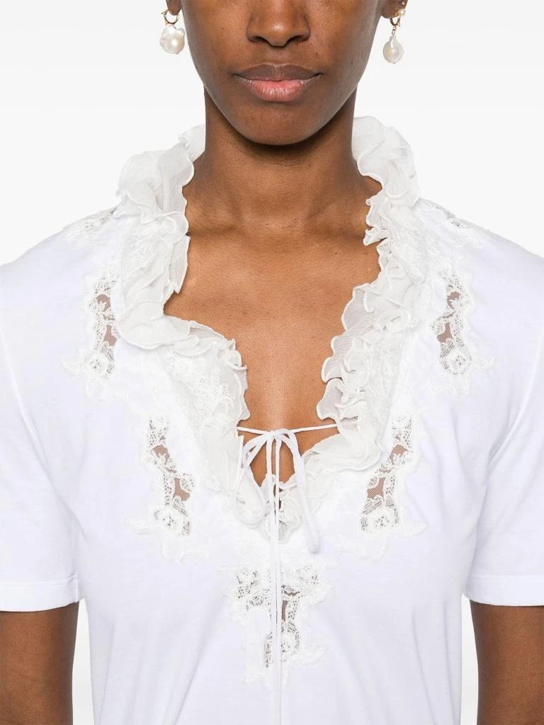 ERMANNO ERMANNO SCERVINO - Lace Detail Cotton T-shirt 4