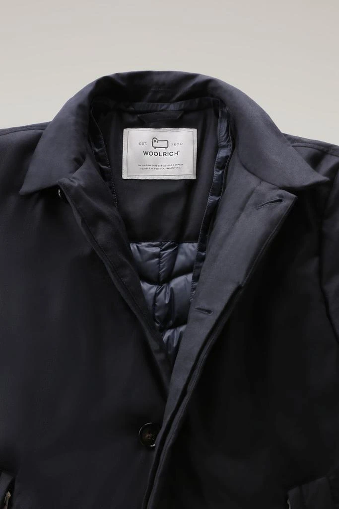 Woolrich Luxury 2-In-1 Coat in Fine Italian Wool and Silk Crafted with a Loro Piana Fabric - Men - Blue 3