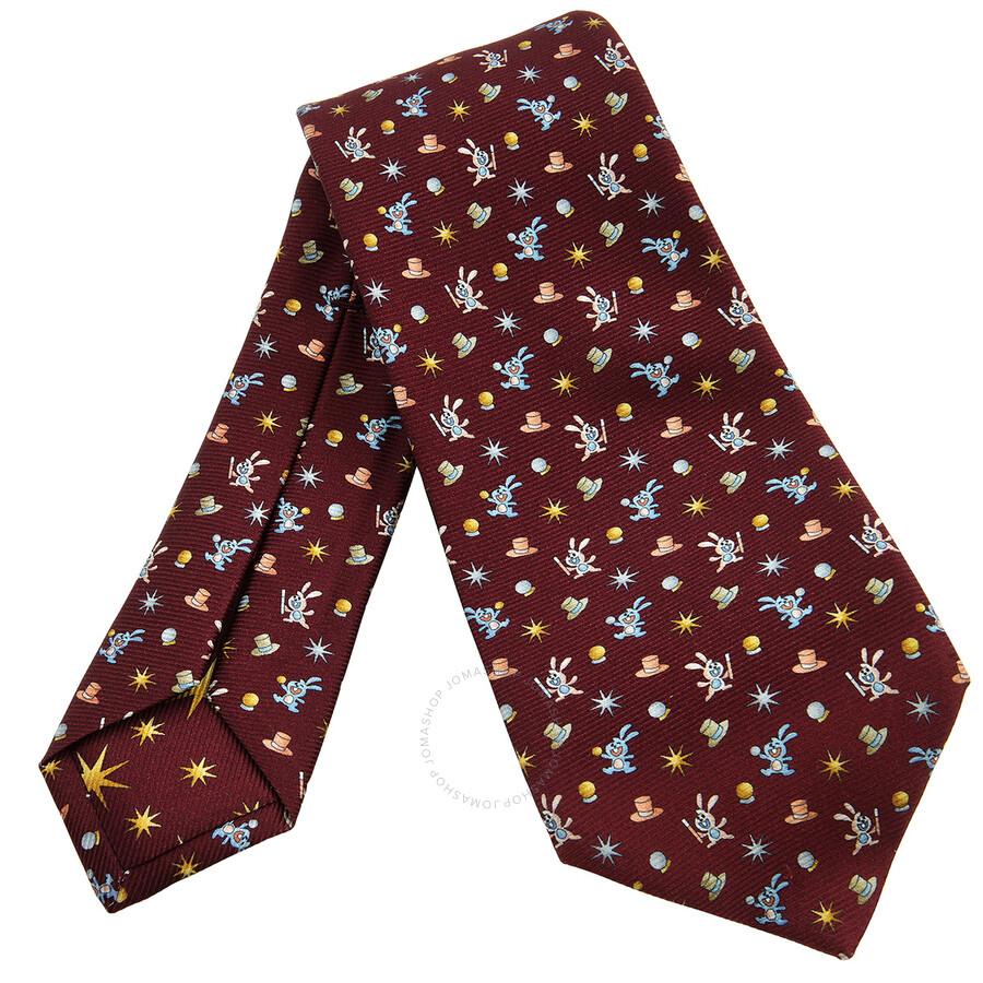 BVLGARI Bvlgari Pictorial Magic Rabbit Silk Tie