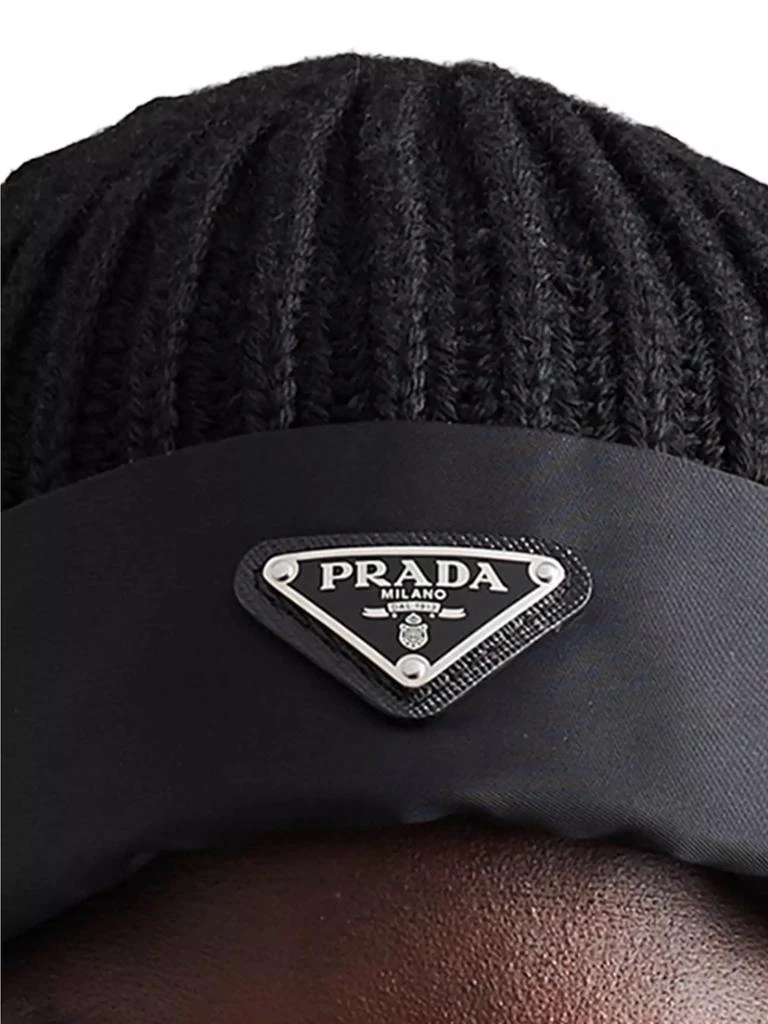 Prada Re-Nylon Gabardine And Wool Cap 2