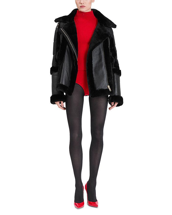 Nicole Benisti Garnier Shearling Trim Coat