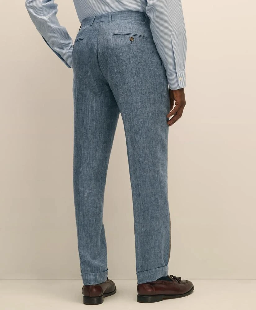 Brooks Brothers Classic Fit Herringbone Linen Single-Pleat Suit Pants 3
