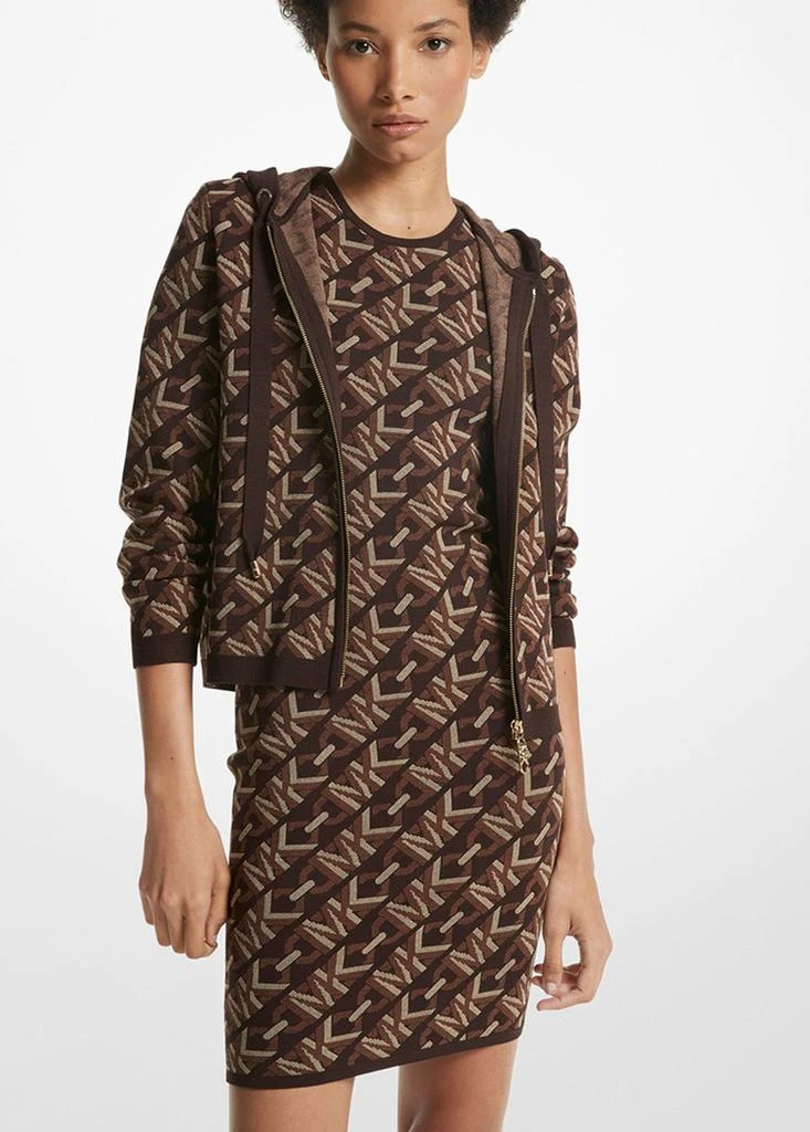 Michael Kors Empire signature logo jacquard zip-up hoodie 3
