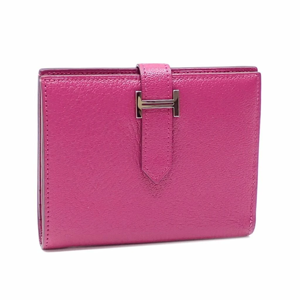 Hermes pink Chevre Leather Wallet (Bi-Fold) (Pre-Owned) 1