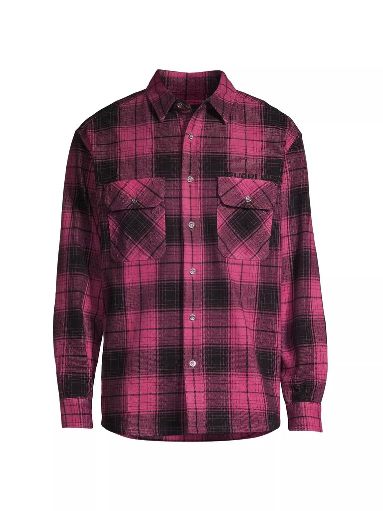 Purple Brand Plaid Cotton Flannel Shirt