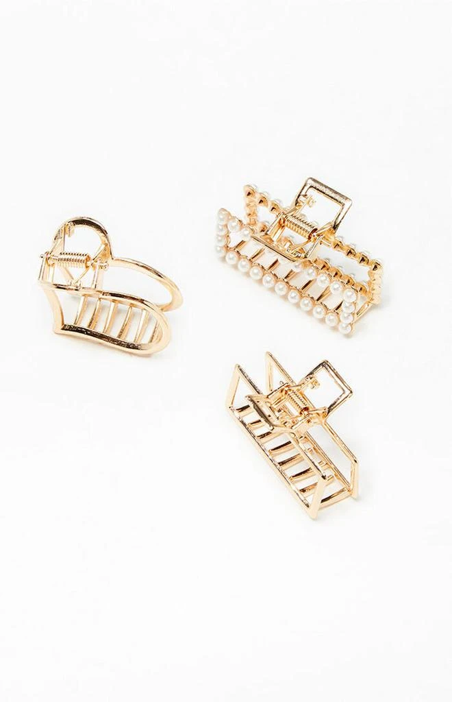 PacSun 3 Pack Mini Gold Hair Claw Clips 2