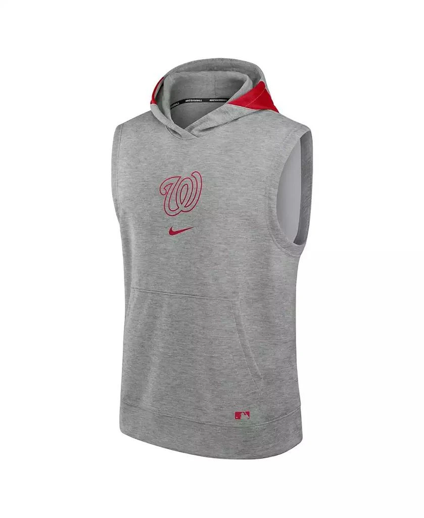 NIKE Men's Heather Gray Washington Nationals Authentic Collection Early Work Performance Sleeveless Pullover Hoodie 3