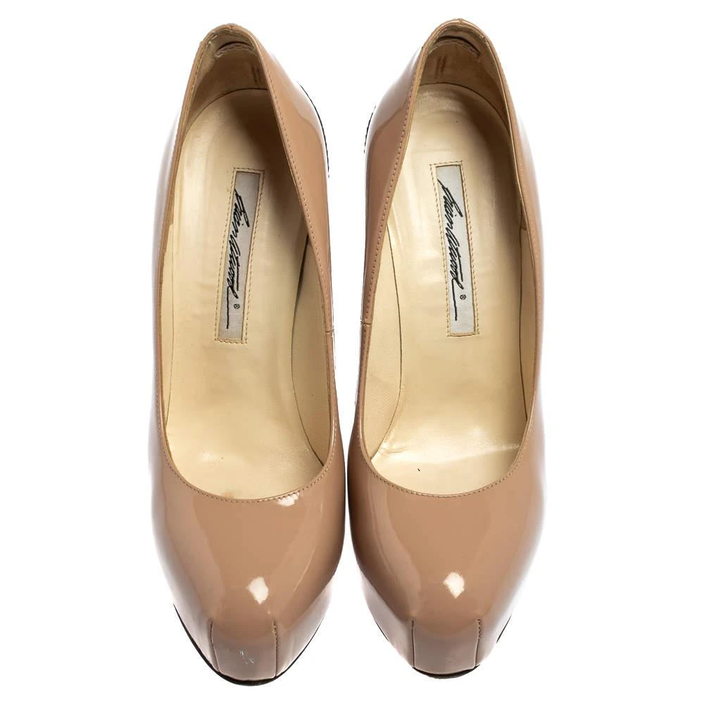 Brian Atwood Brian Atwood Beige/Black Patent Leather Platform Pumps Size 36 3