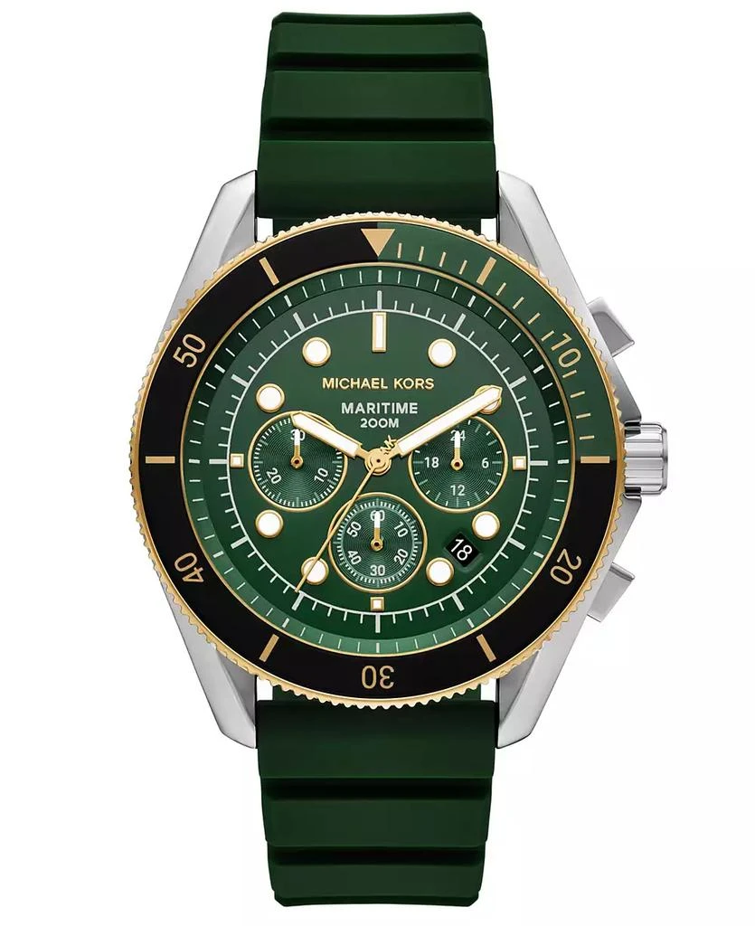 Michael Kors Men's Maritime Chronograph Green Silicone Watch, 45mm 1