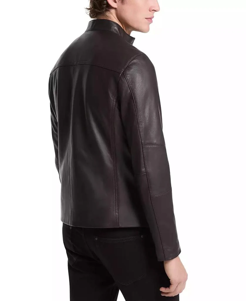 Michael Kors Men's Leather Racer Jacket, Created for Macy's 2