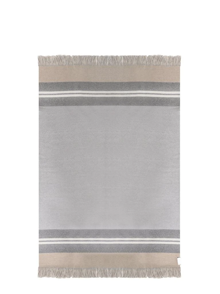 Brunello Cucinelli Brunello Cucinelli Colour-Block Fringed Blanket 2
