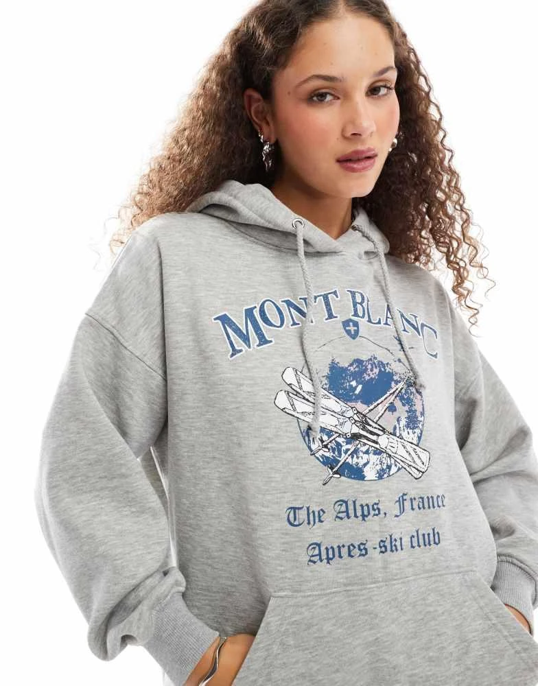 Daisy Street Daisy Street mont blanc oversized hoodie in grey 1