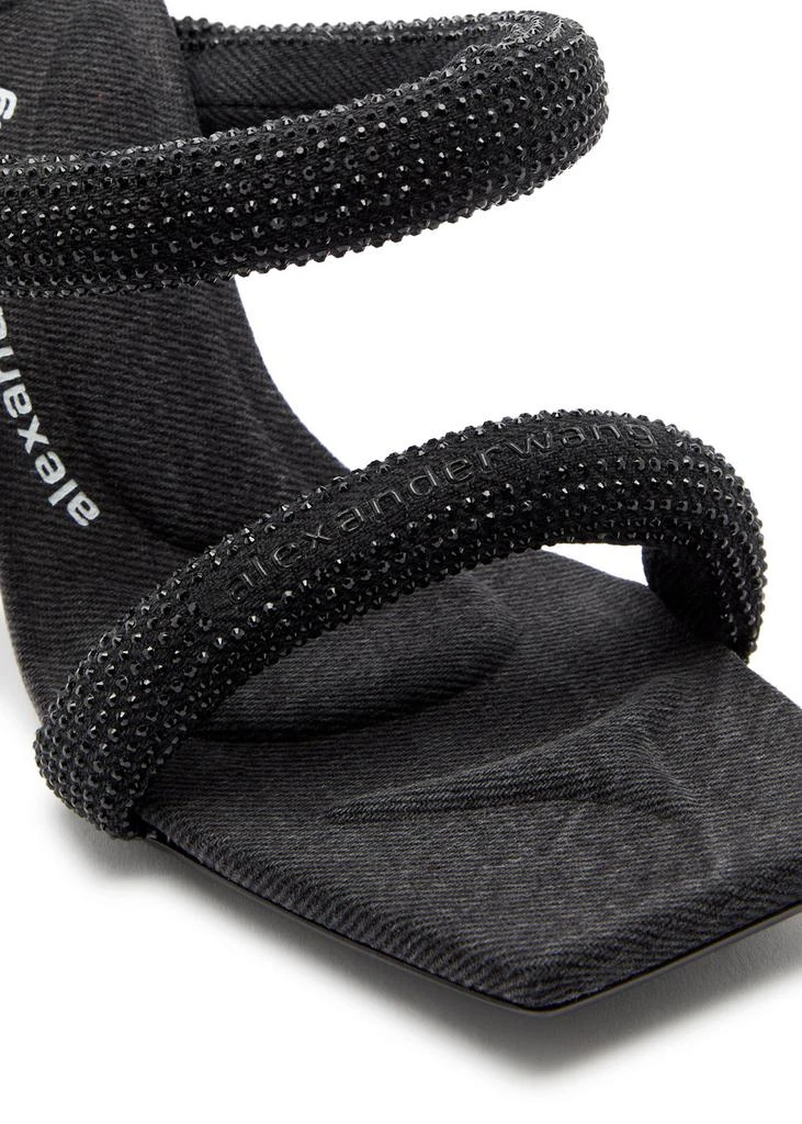 Alexander Wang Julie 105 crystal-embellished tubular denim sandals 4