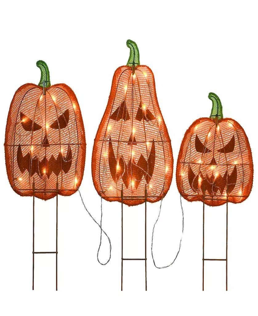 National Tree Company 26" Pre-Lit Jack-O-Lantern Garden Stakes 4