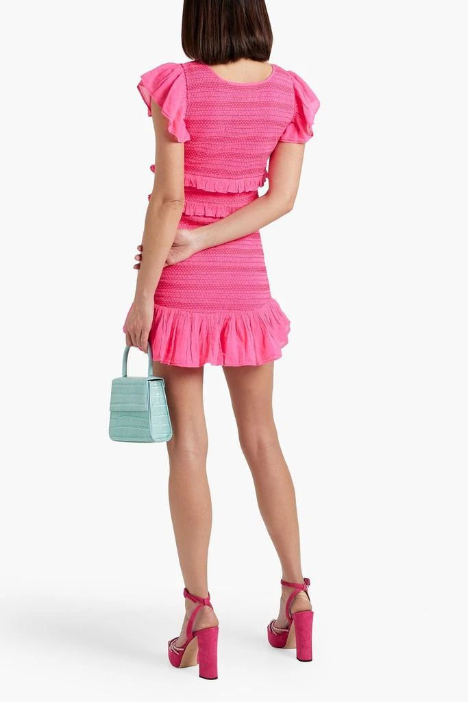 LOVESHACKFANCY Sonora smocked ruffled cotton-gauze mini dress 3