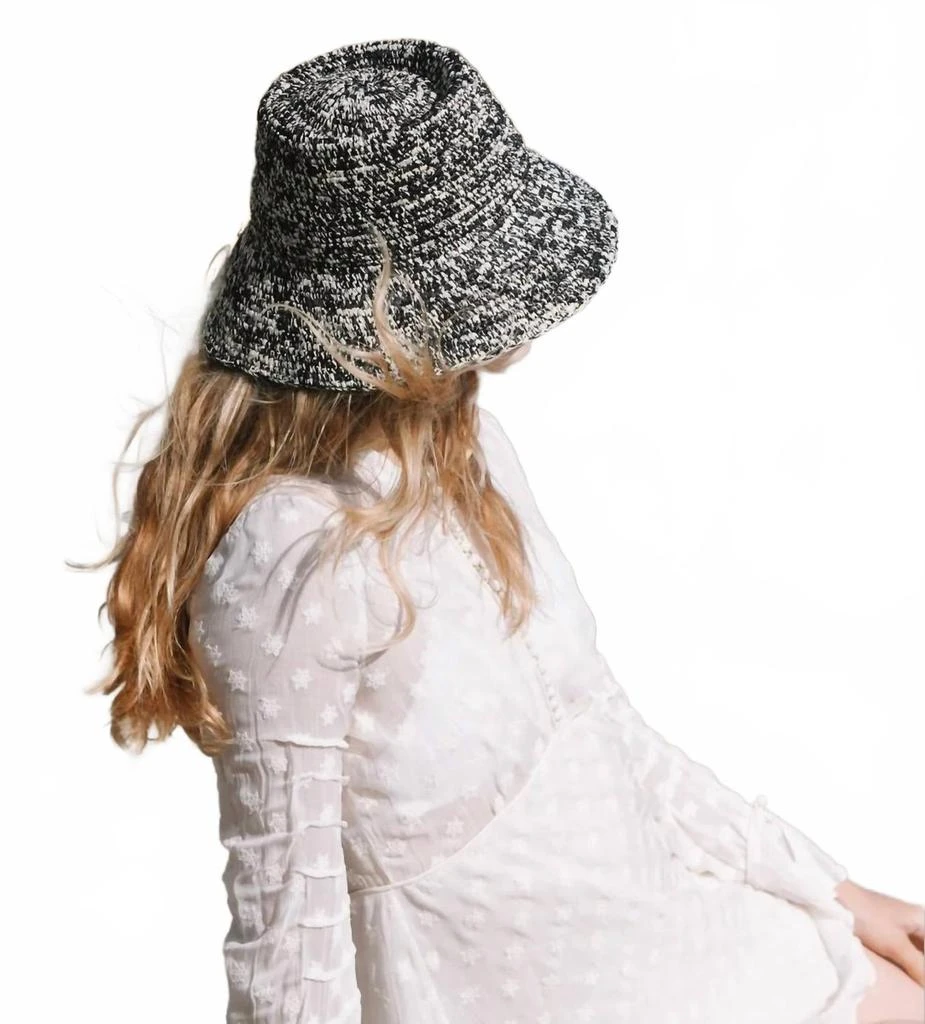 Wyeth Lolo bucket hat in black ivory Lolo Raffia Bucket in Black Ivory main image 4