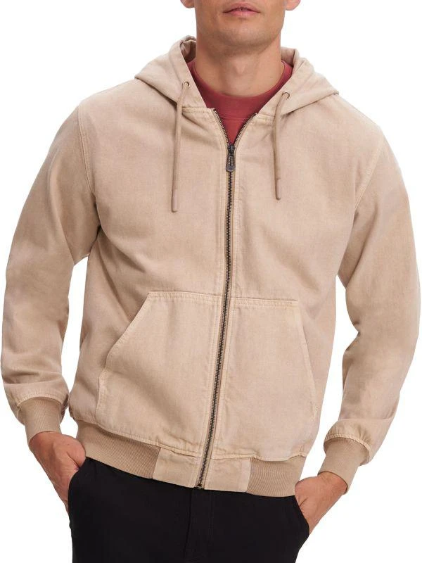NOIZE Tito Solid Zip Up Hooded Bomber Jacket 1