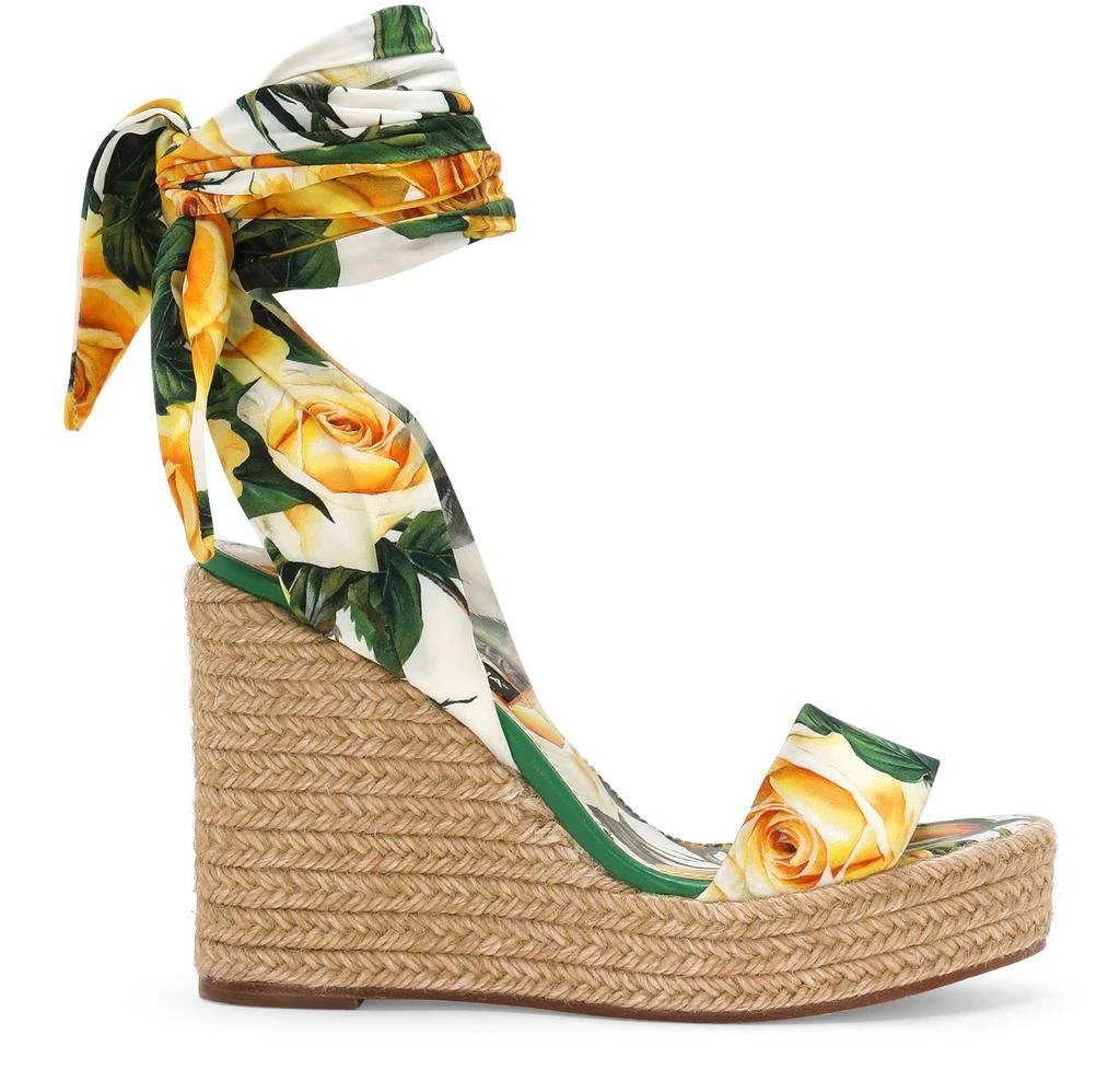 Dolce & Gabbana Printed charmeuse wedge 2