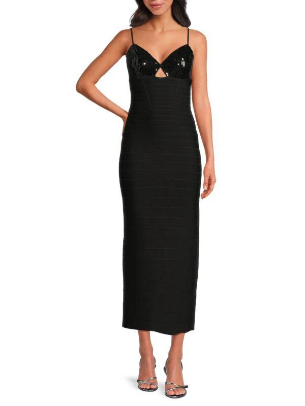 Herve Leger Sequin Bandage Midi Dress 1