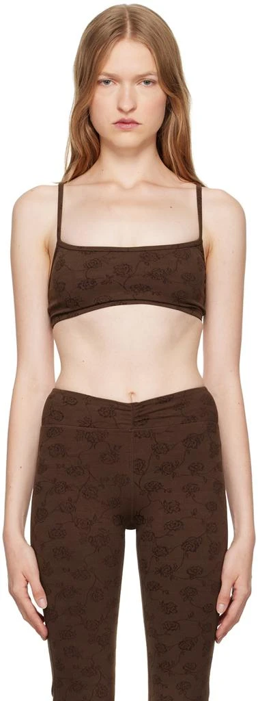 Frankies Bikinis Brown Reine Shine Bralette 1