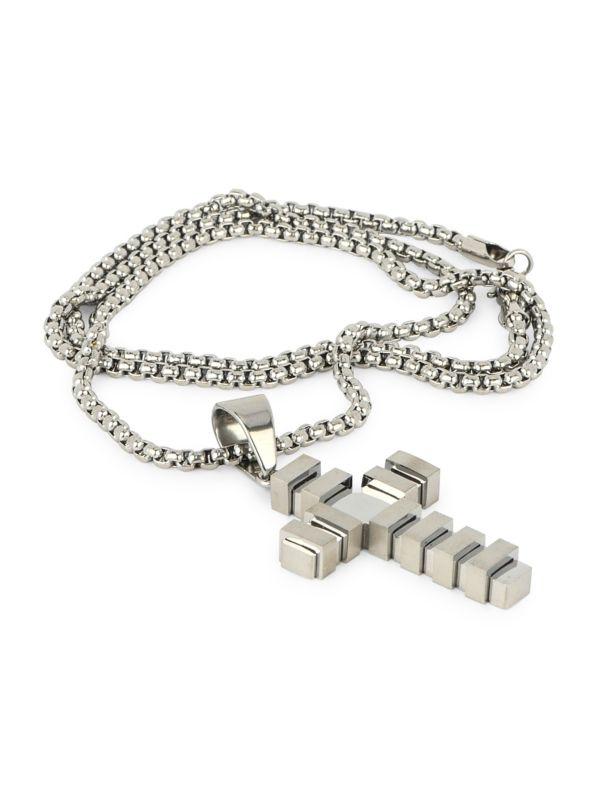 Jean Claude Dell Arte Stainless Steel Cross Pendant Necklace