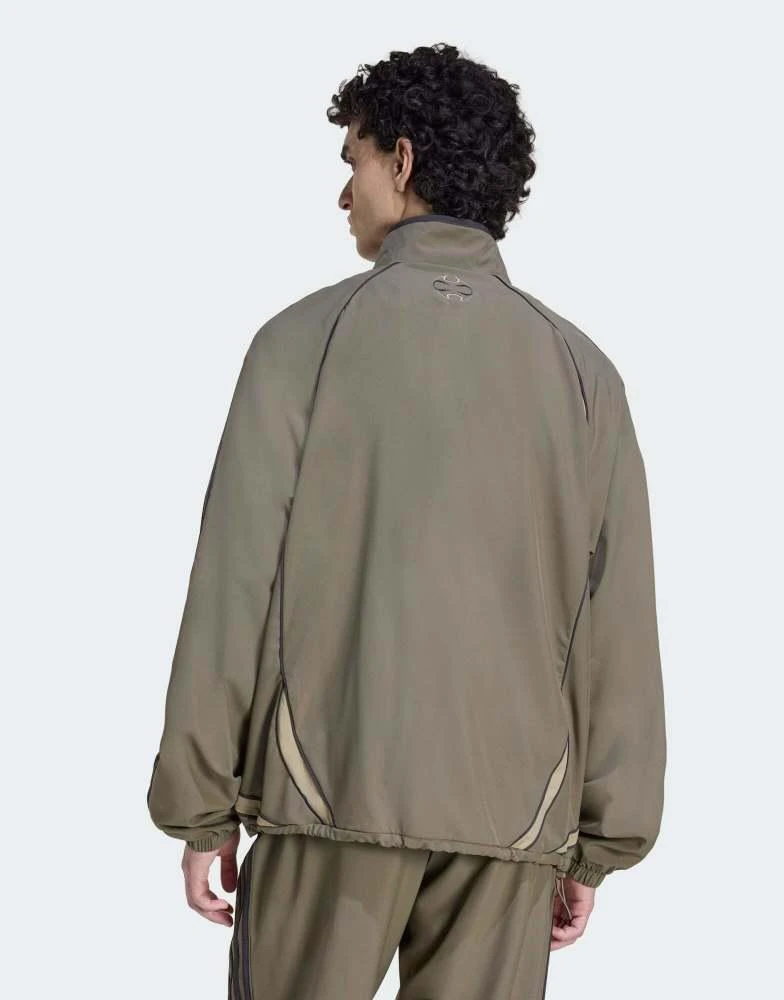 Adidas adidas Originals Teamgeist adicolor track top in blanch brown 4