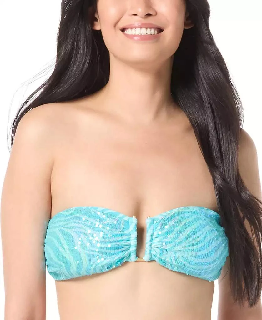 Vince Camuto Women's Sequin Printed Bandeau Bikini Top 1