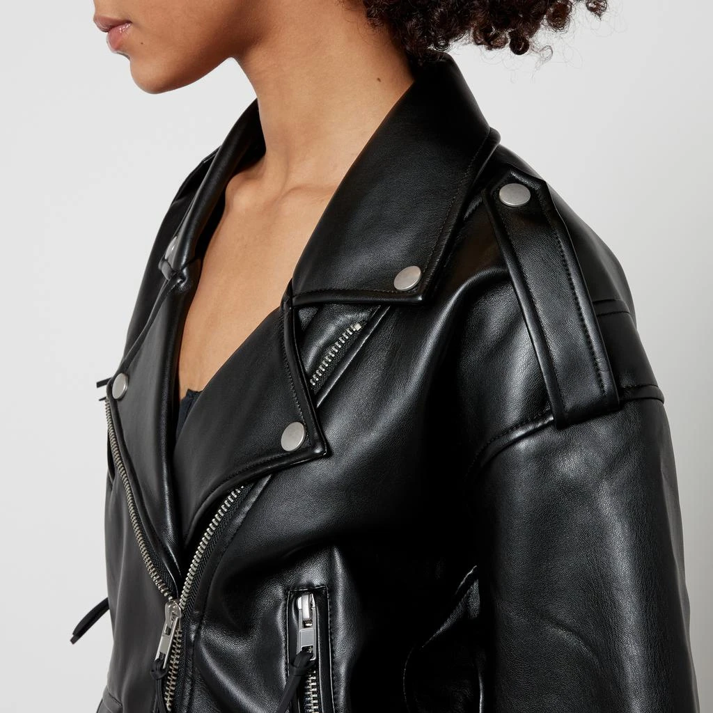 Good American Good American Crop Moto Cropped Faux Leather Jacket 4
