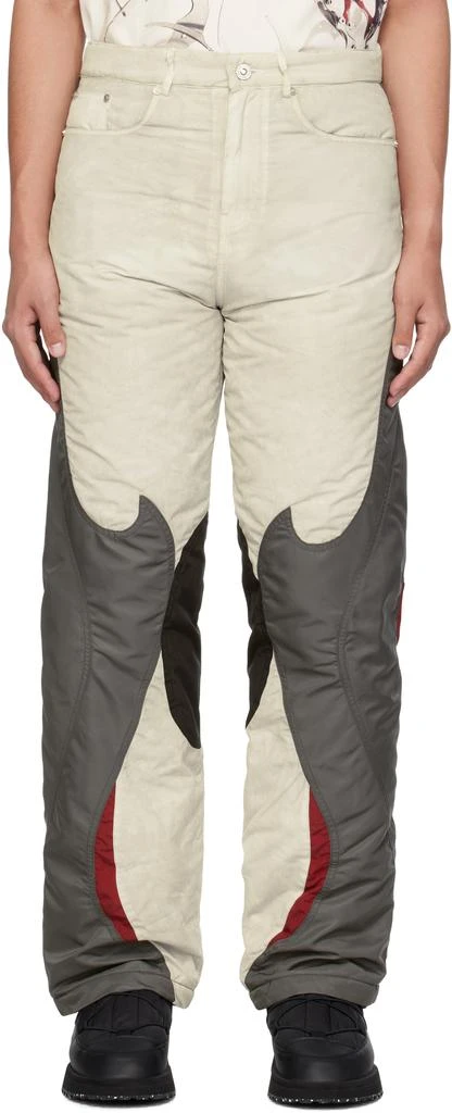 KUSIKOHC White & Gray Rider Trousers