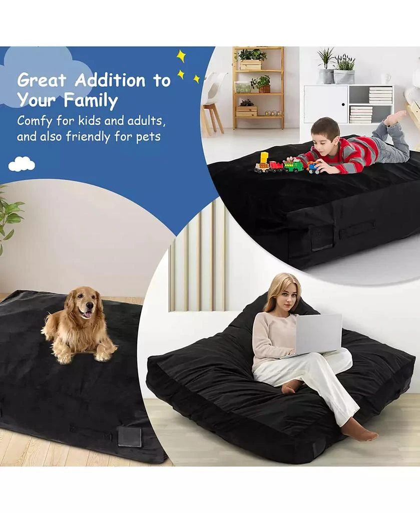 Costway 47" x 35.5" Crash Pad Sensory Mat with Foam Blocks and Washable Velvet Cover 6