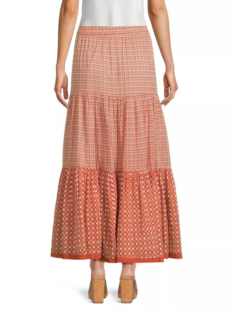 Ro's Garden Frilly Tiered Cotton Maxi Skirt 5