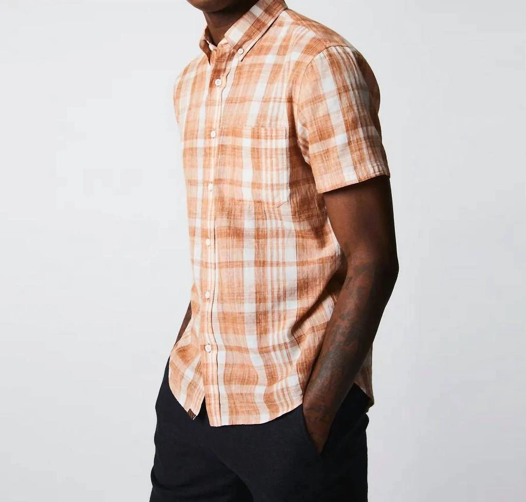 Billy Reid Men's Tuscumbia Shirt Button Down In Clay, Natural 2