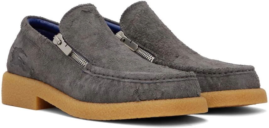 Burberry Gray Suede Chance Loafers 4